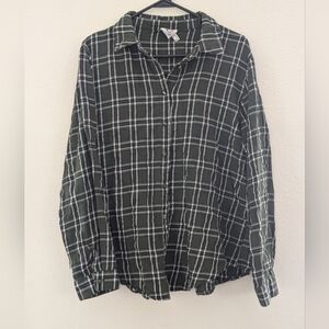 Princess Polly Forest Green Plaid Top